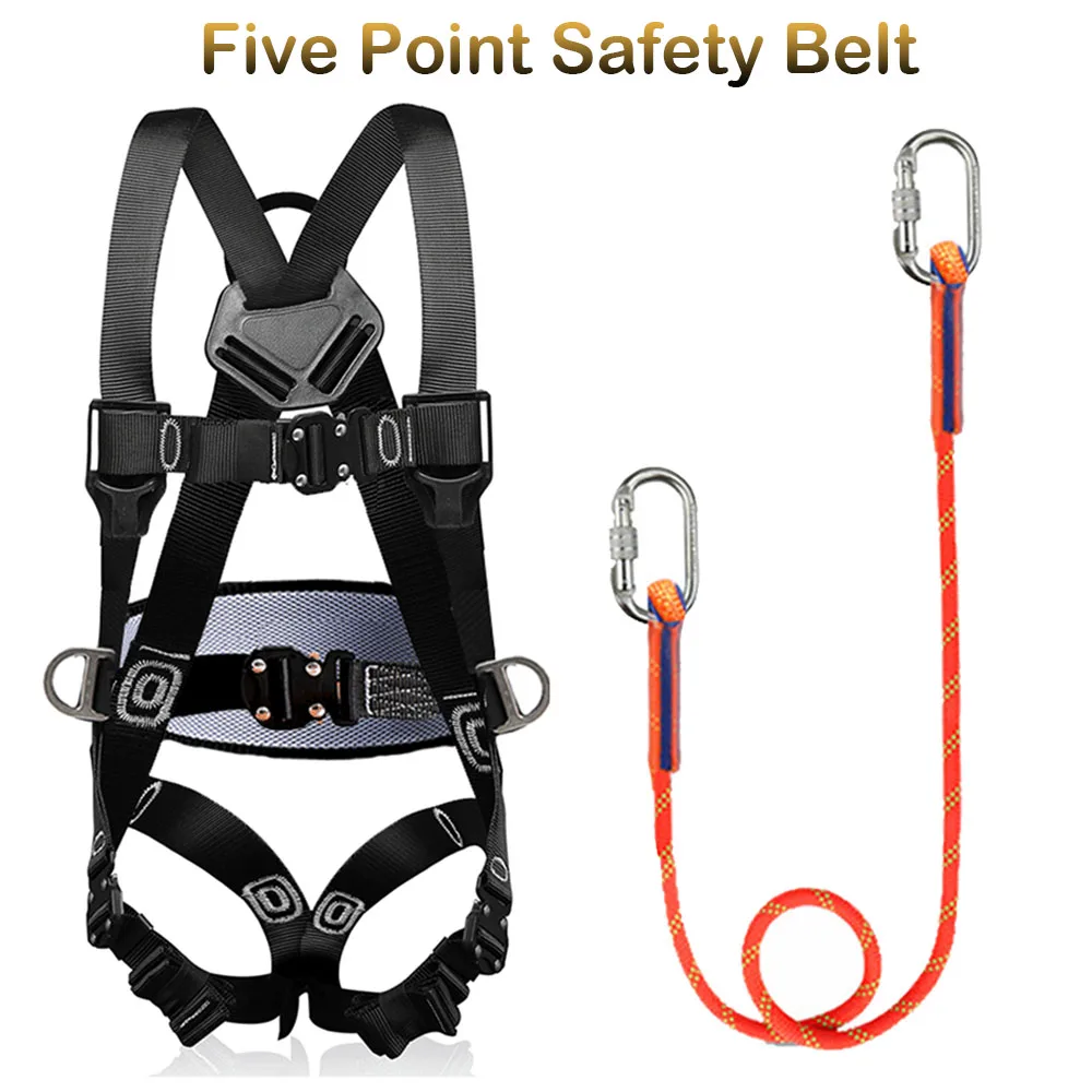 

Five-point Aerial Work Safety Belt Full Body Harness Outdoor Rock Climbing Training Electrician Anti-fall Protection Equipment