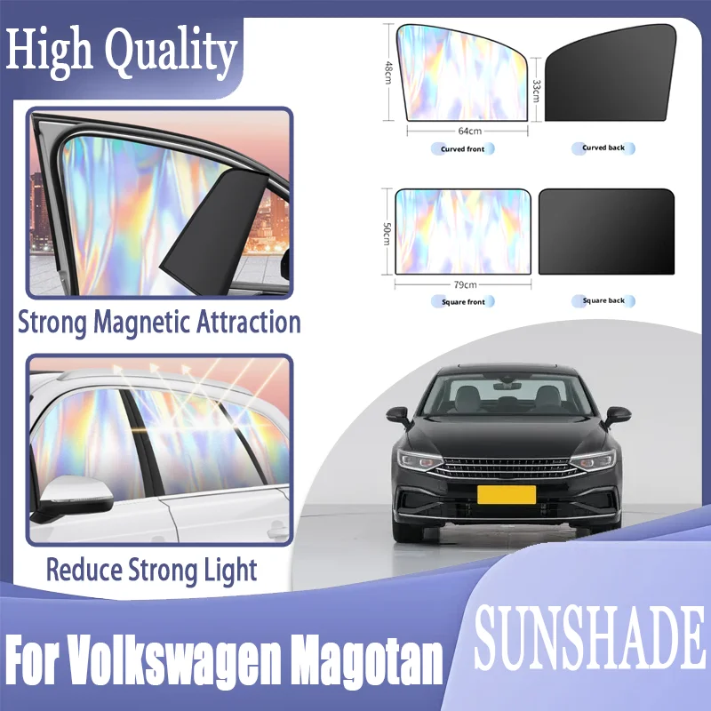 For Volkswagen Magotan, Magnetic Sun Visor Laser Reflective Shade, Blocks UV & Heat, Strong Magnet, Keeps Cabin Cool & Private.
