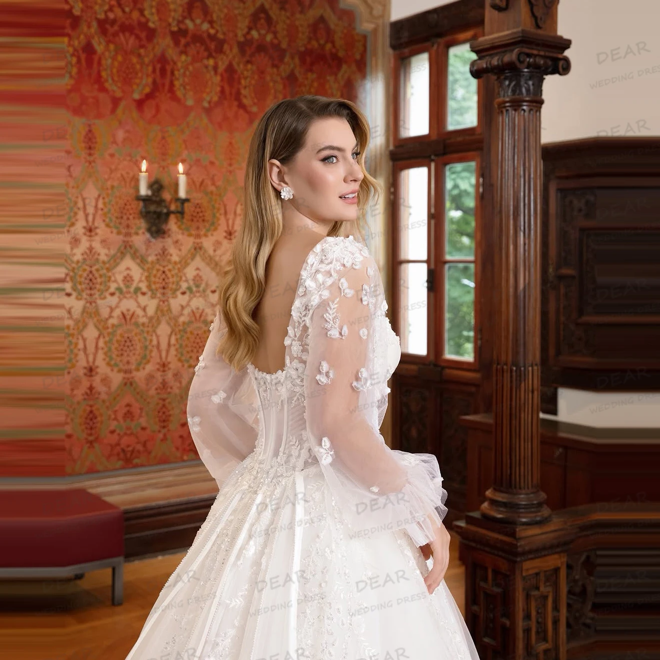 Vestidos De Novia De lujo para mujer, Vestidos De Novia sexis De manga larga con escote en forma De corazón, Vestidos De Novia bohemios elegantes 2025, Vestidos De Novia personalizados