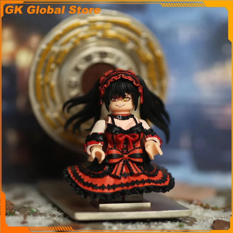 5cm New Game Anime Figure Tokisaki Kurumi Periphery Model Assembled Building Blocks Statue Desktop Decorative Ornaments Gift Toy