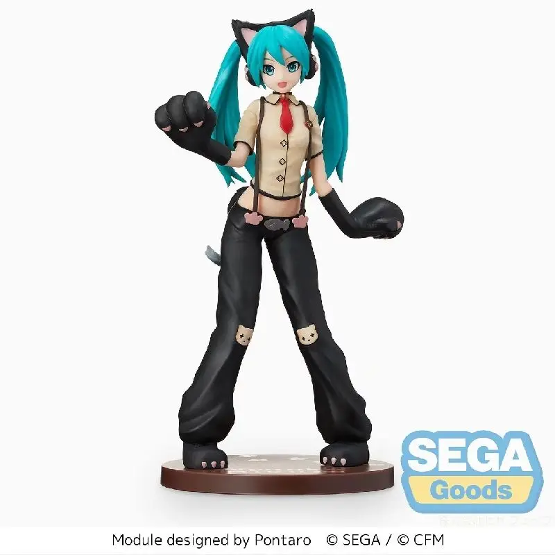 新品-sega-spm-ボーカロイド-初音ミク-猫賞フィギュア、エコpvc、segaロゴ、上級コレクター-ディスプレイ用、品質保証