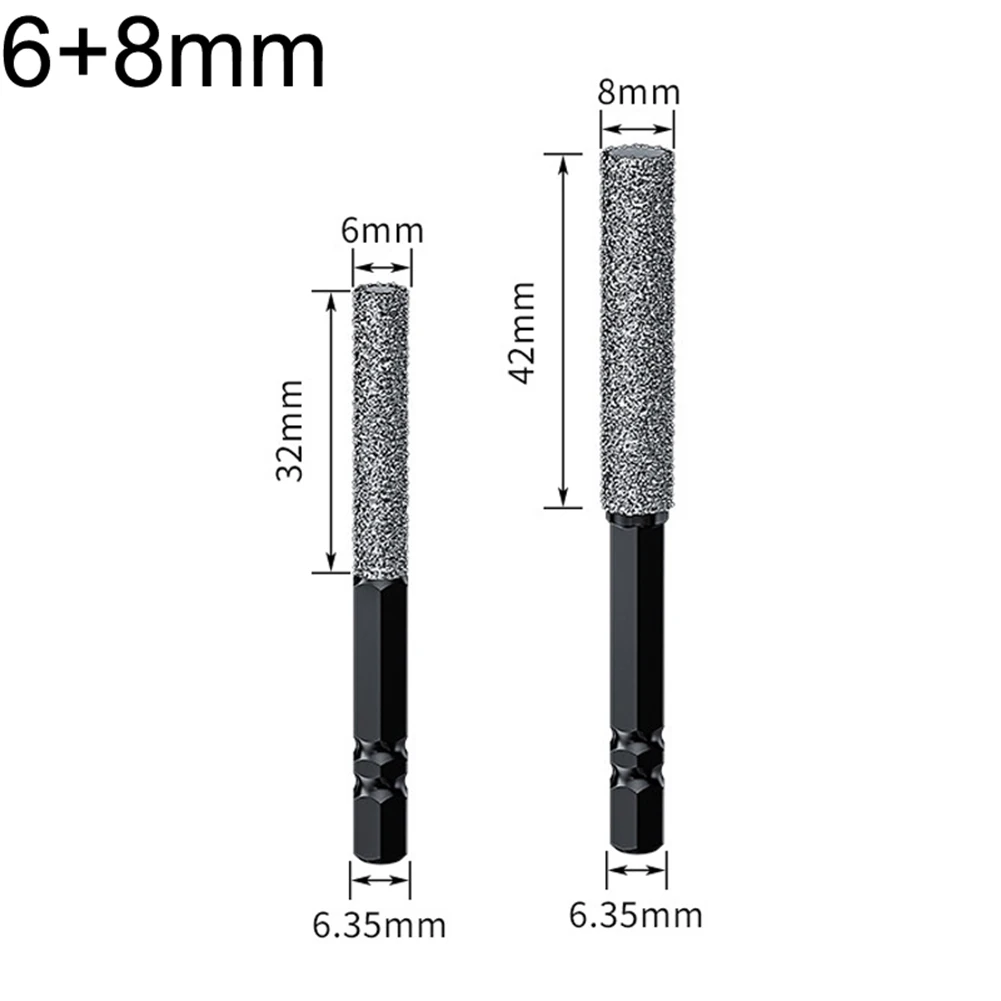 Hex Shank Diamond Drill Bit Set 6 8 10 12mm for Dry Drilling on For Tile Stone Porcelain and Grinding Applications