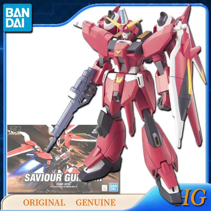 Bandai Original Genuine HG SAVIOUR GUNDAM ZGMF-X23S Anime Action Figures Toys for Boy Girl Kids Gift Collectible Model Ornaments