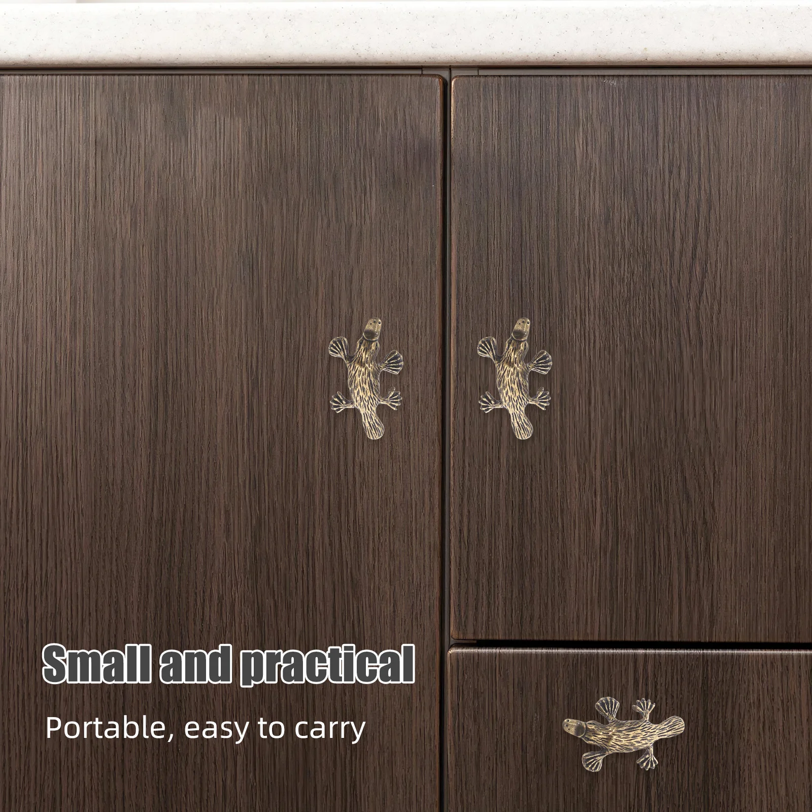 

Vintage Duckbill Cabinet Knob Brushed Gold Animal Drawer Handle Single Hole Pull for Kitchen Cupboard Dresser Decorative