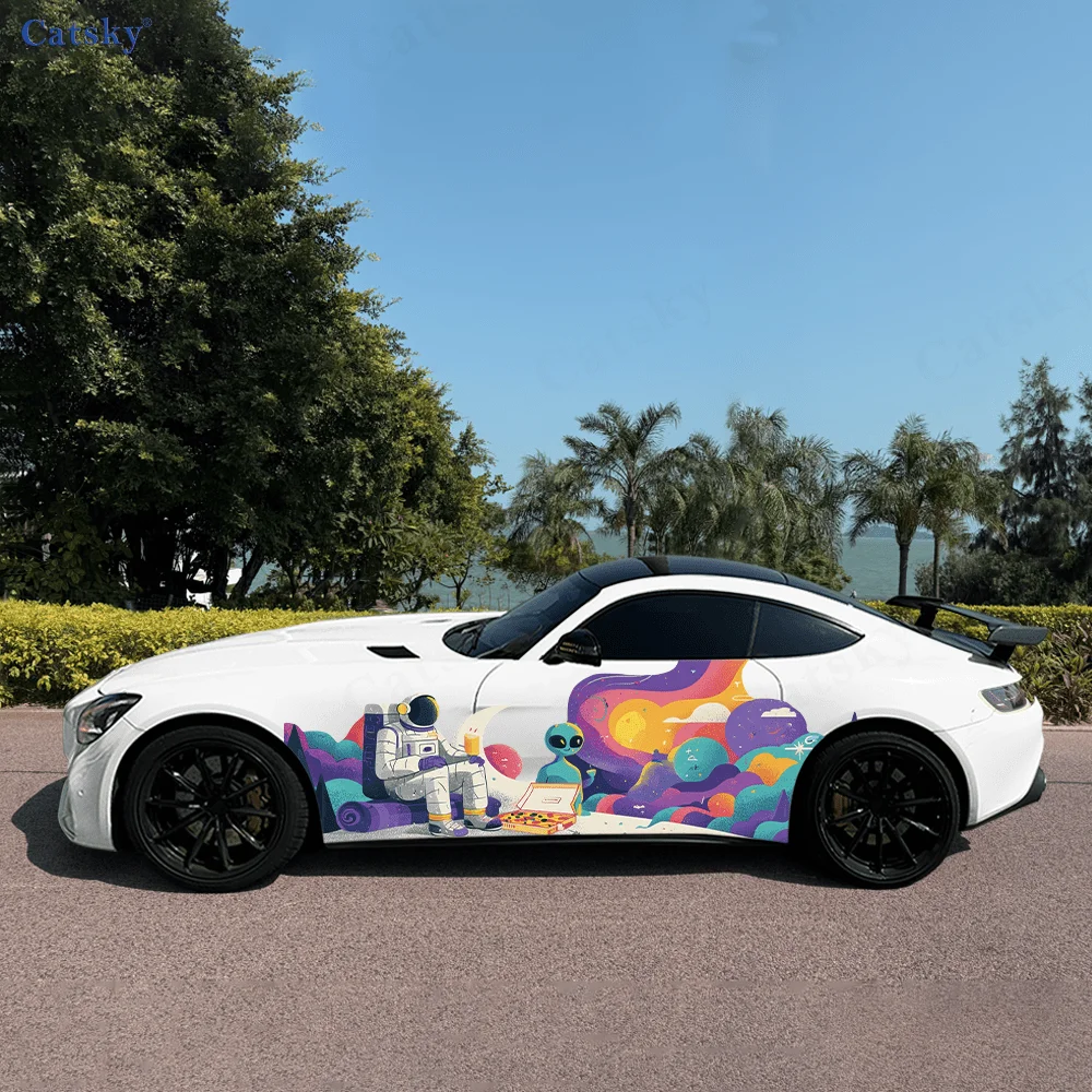 

Астронавты инопланетянин космический автомобиль виниловые обертывания наклейка самоклеящаяся наклейка из ПВХ подходит для грузовиков внедорожник Декор автоаксессуары подарок