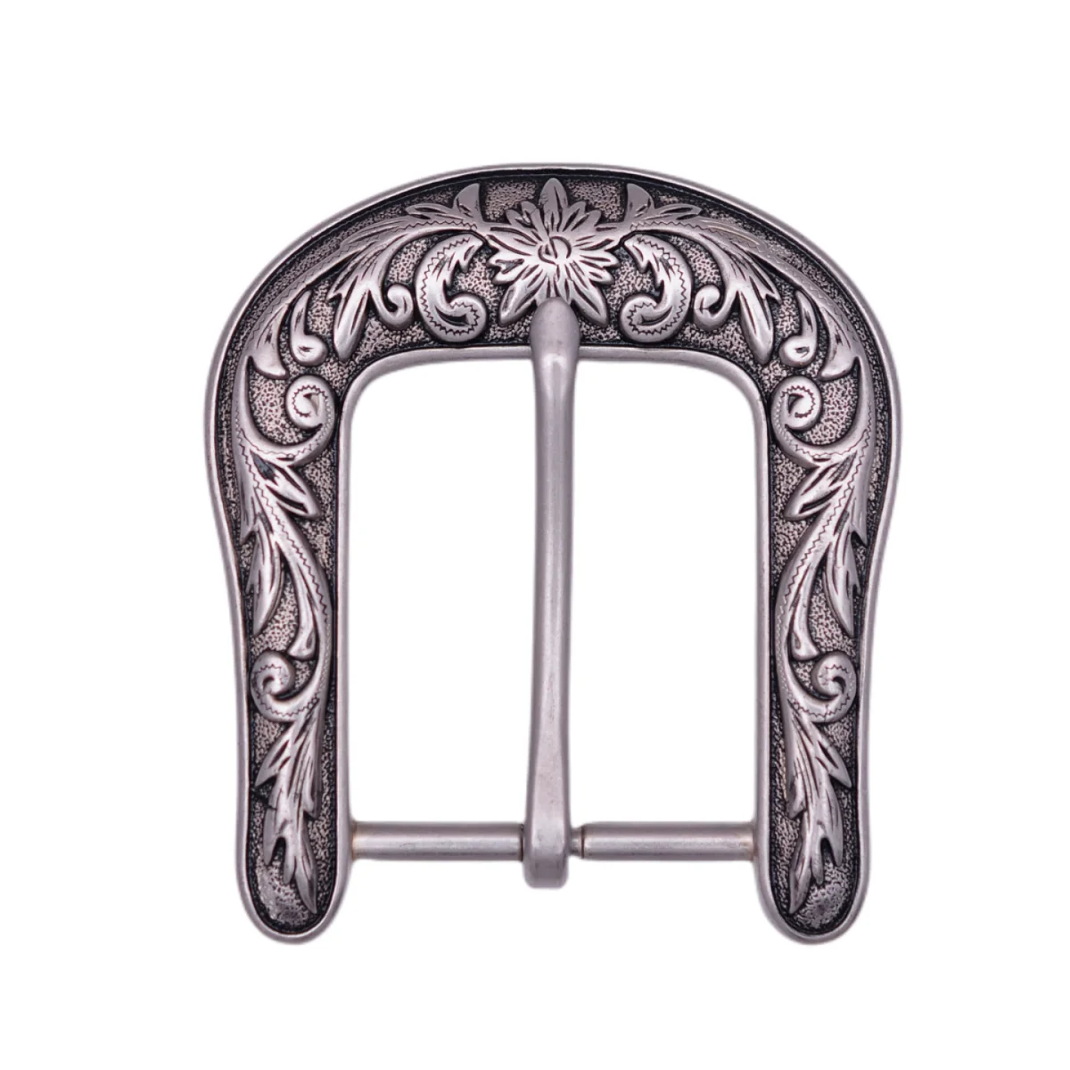 Antique Silver Western Cowboy Cowgirl Rodeo Artistic Flower Engraved Leathercraft Belt Buckle Replacement fit 38mm