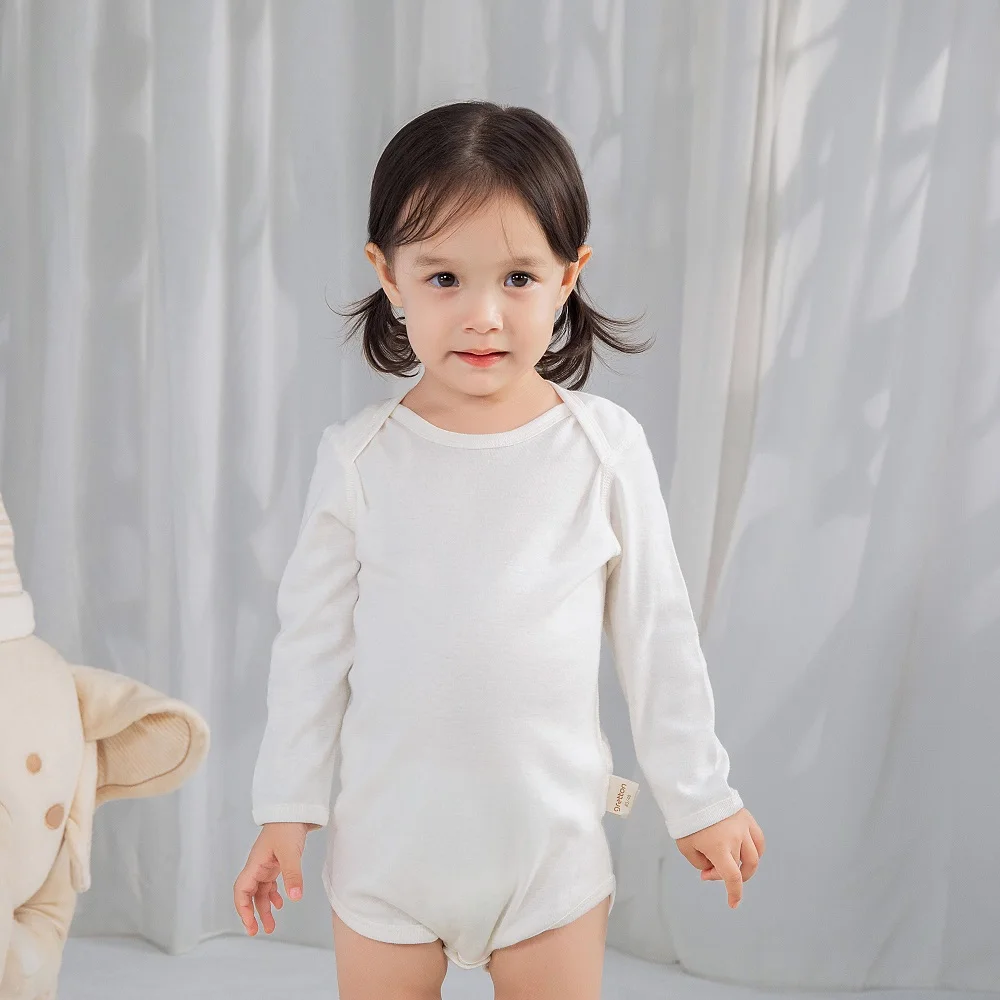 

0-24 Months Baby Infant Newborn Gift Natural Colored Cotton White Blank Snap Button Girls Boys One Piece Onesie Baby Bodysuits