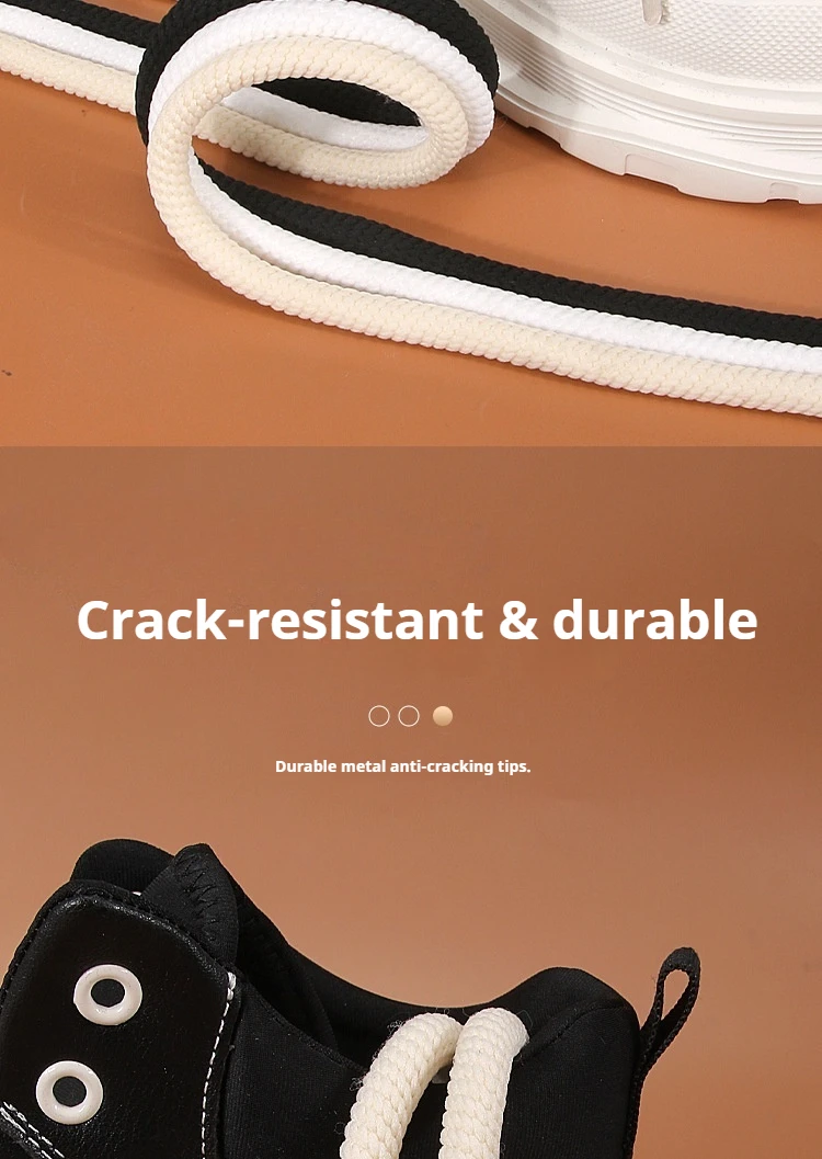 8 mm dicke, runde Schnürsenkel, klassische, einfarbige Schnürsenkel für Sneaker und Stiefel, hochwertige Schnürsenkel, 2 Stück/6 Stück. – Detail 4