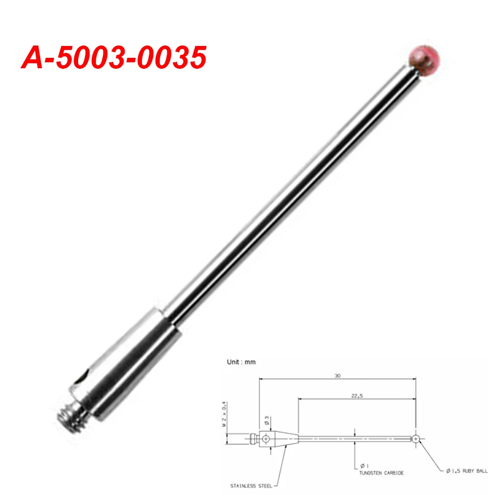 

CMM Touch Probe M2 Thread 1.5 Mm Ball Head 30mm Tungsten Carbide Stem A-5003-0035 For Metalworking Machine Tools Part