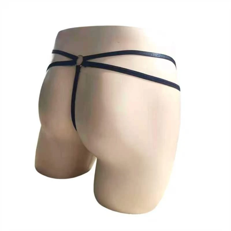 Men Thongs G String Sexy Skull Printed Mesh Underwear Thin Strap Cross Strap Seamless Low Rise T Back See Through Lingerie