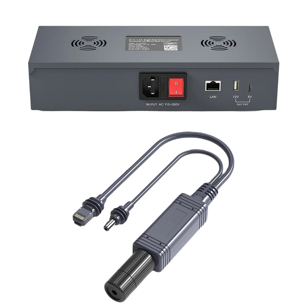 Инжектор AB01 POE для мини-версии 5-в-1 Интеллектуальный инжектор переменного тока POE и набор сепараторов для мини-таблетки США