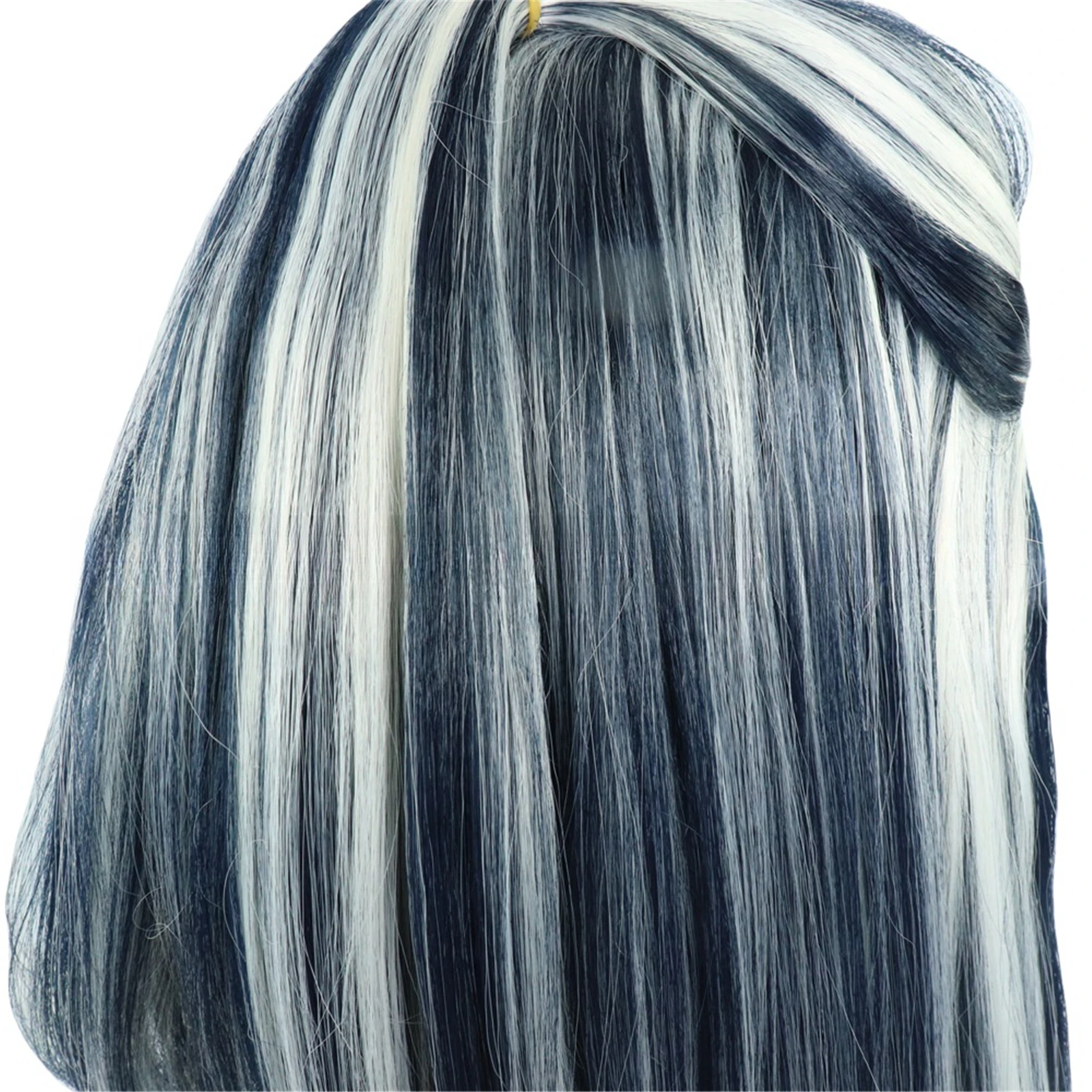 Monster High Frankie Stein Cosplay Wig  Role Play  Black White Hair Cosplay Wig for Halloween Carnival Party