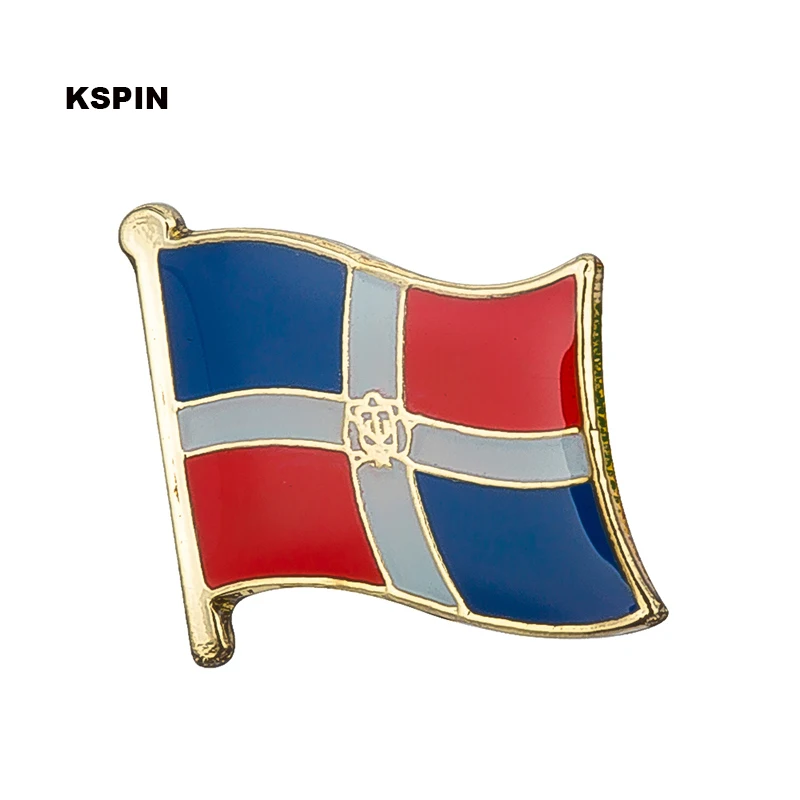Broche con insignia de la bandera de República Dominicana, alfileres de solapa natural, alfileres de solapa con bandera, insignia de la bandera del país