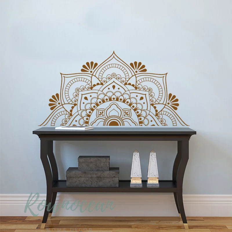 Mandala In Half Wall Sticker Vinyl Art Modern Home Decoration Living Room Bedroom Yoga Studio Decor