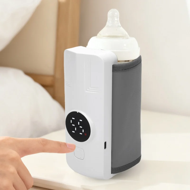 

Portable Milk Bottle Warmer Travel Friendly Electric Milk Heater 6 Temperature Levels 360° Even Heating With Night Light