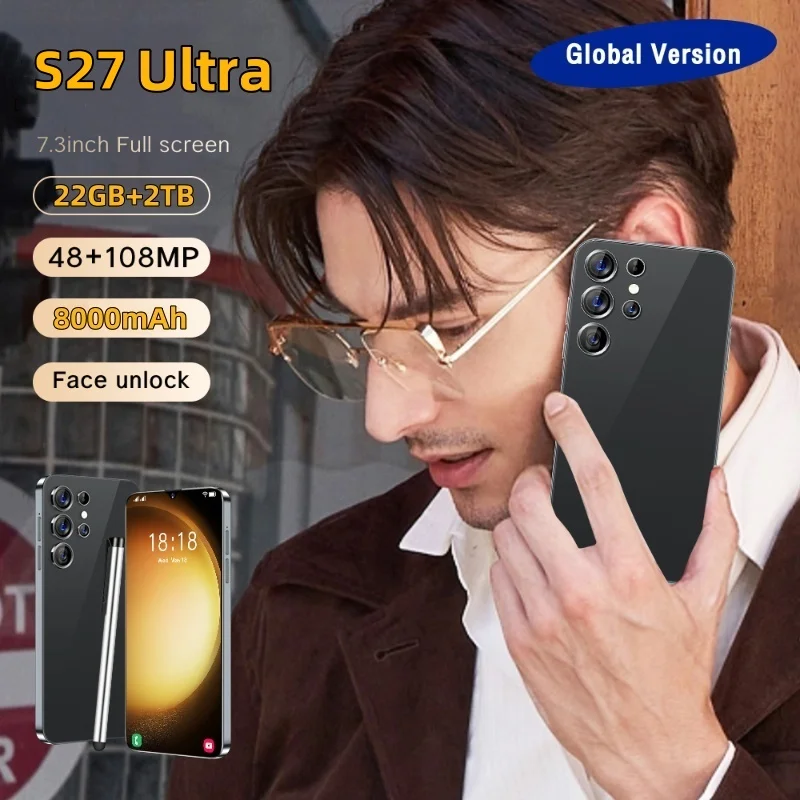 

2025 НОВЫЙ планшетный ПК Pad SMS 27 ultra 7,3 дюйма HD 4K Android 15 22 ГБ + 2 ТБ 7800 мАч Аккумулятор 4G 5G Dual Sim Card WiFi GPS Google Tab