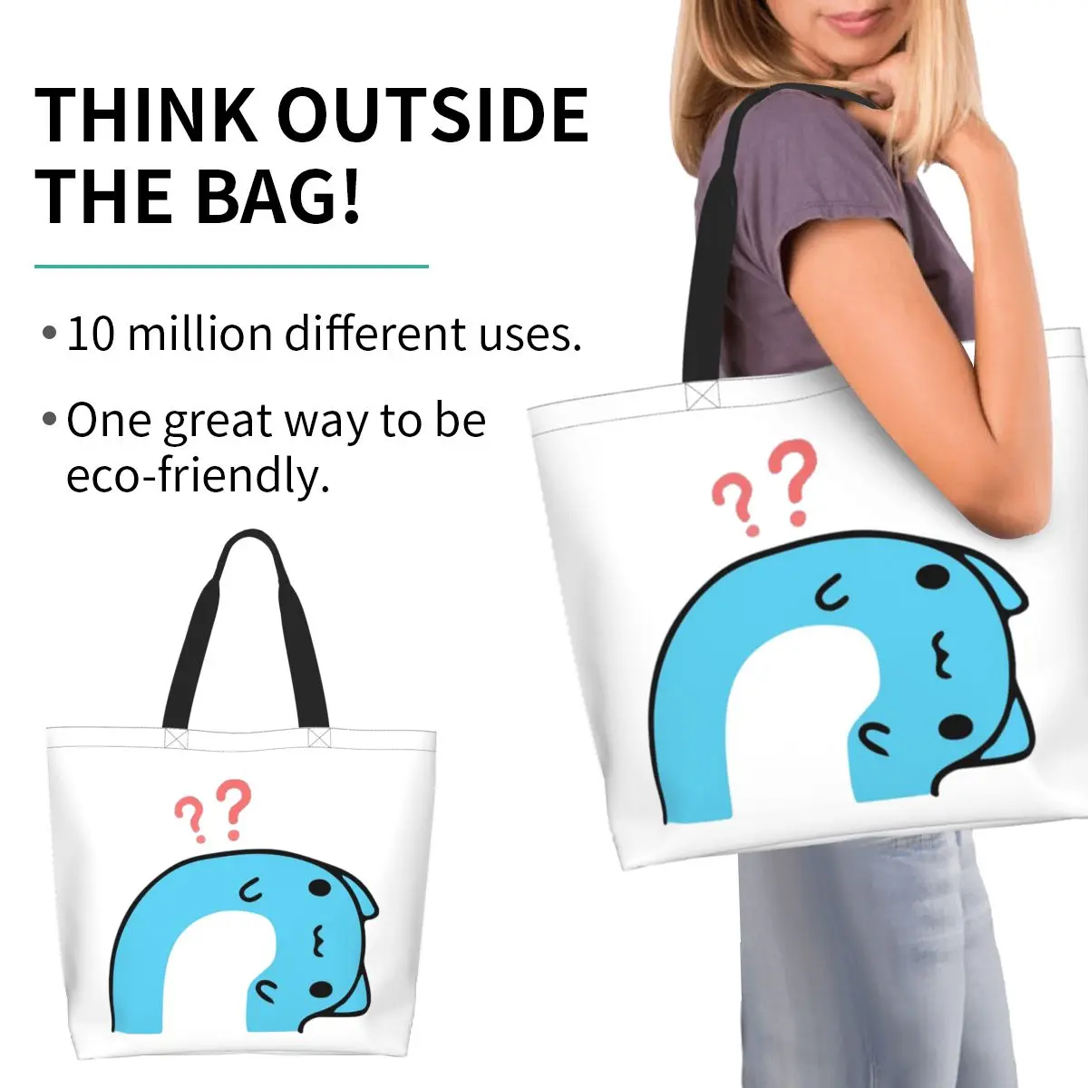 Comic Cat Bugcat Capoo Bug Cat Shopping Tote Bag Canvas Large Capacity Shoulder Bags Shopper Grocery Handbag for Women