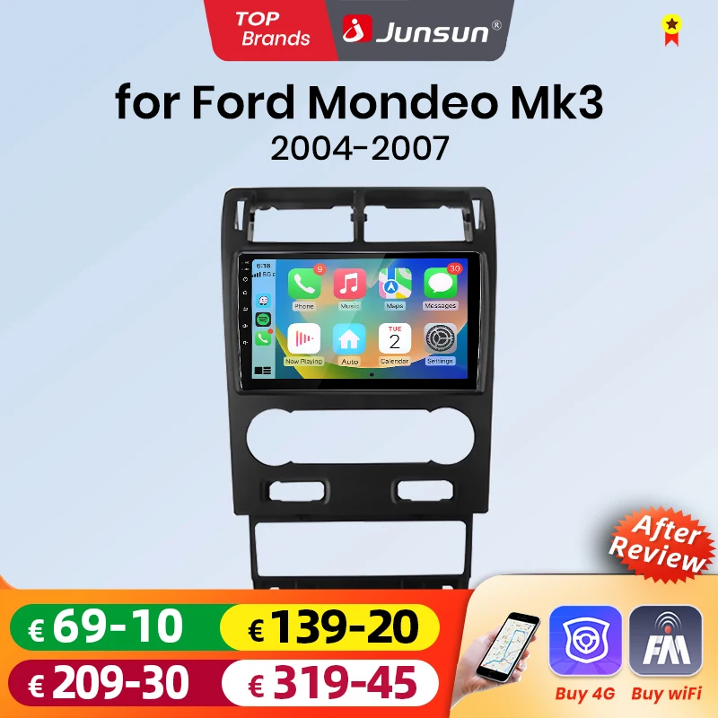 Junsun Android Auto Auto Radio Für Ford Mondeo 3 2004 2005 2006 2007 Multimedia Drahtlose CarPlay SWC GPS Navi RDS DSP FM
