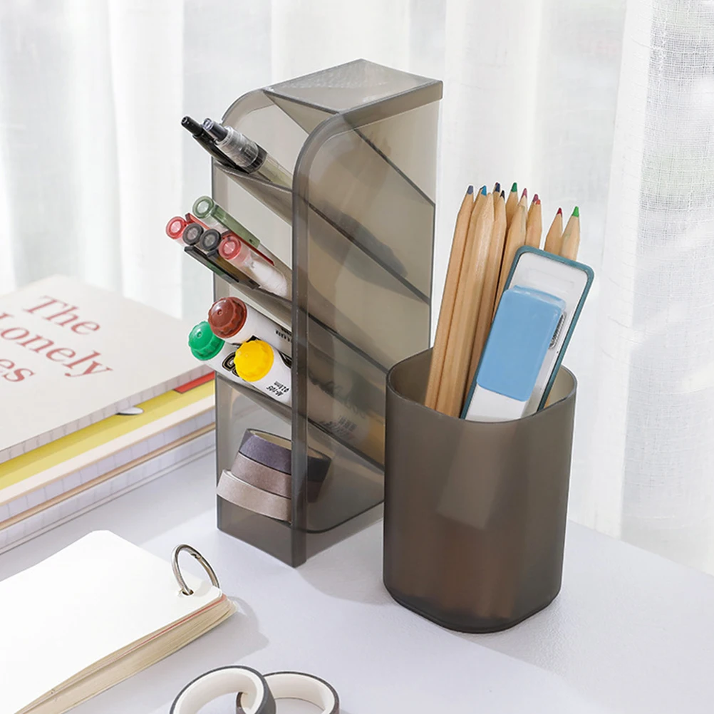 

3 Pcs Creative Pen Holder Desk Transparent Organizer Pencil Pp High Capacity Student