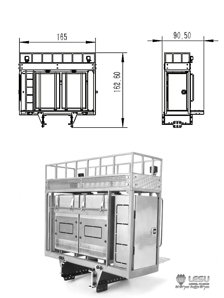 LESU for 1/14 Tamiya DIY Modification Simulation Heavy-Duty Tractor Truck Equipment Rack G-6181