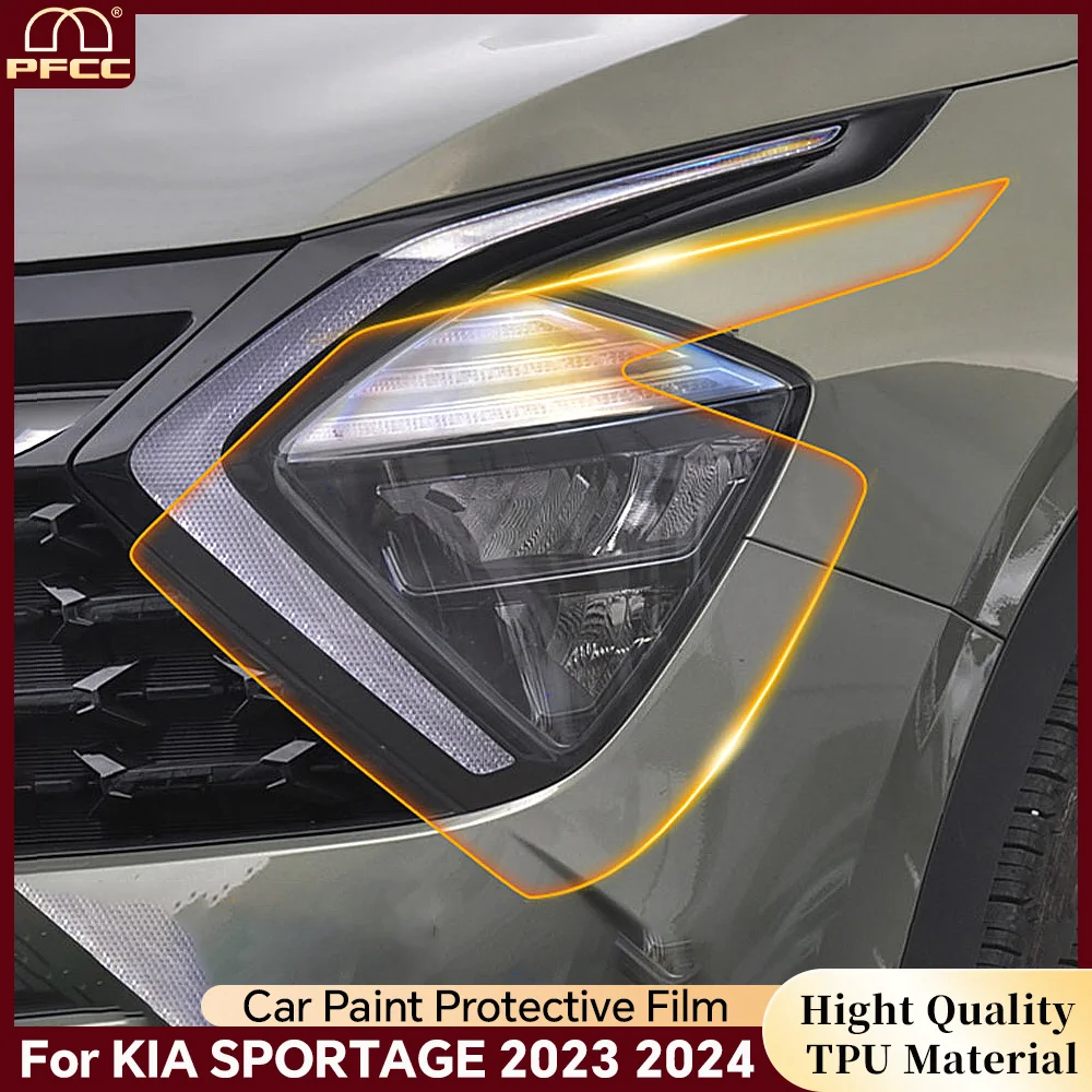 

For KIA SPORTAGE 2023 2024 Car Door Sills Triangle Paint Protection Film Headlight Rearview Clear Anti-Scratch TPU PPF Sticker