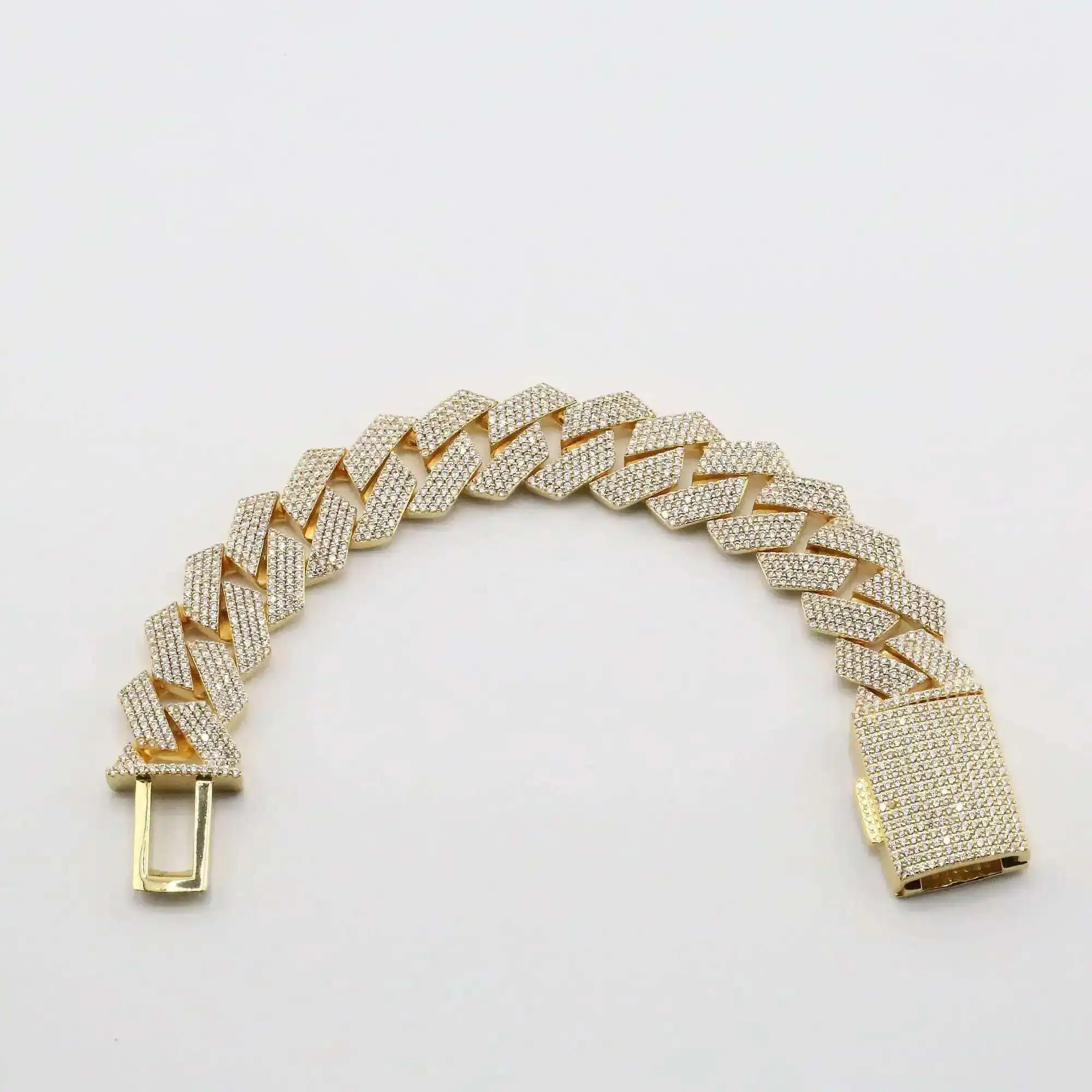 

20mm moissanite Diamond Hip Hop Iced Out Jewelry Necklace 925 sterling silver Cuban chain