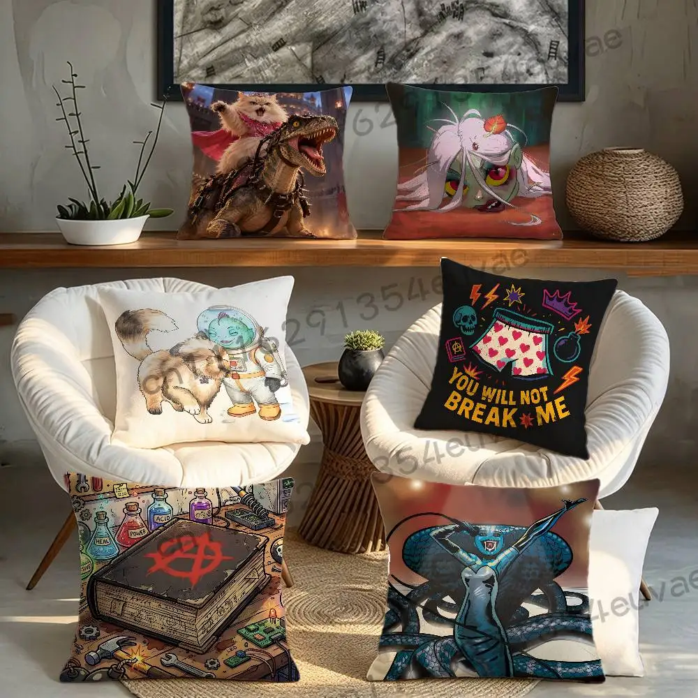 Novel D-Dungeon C-Crawler C-Carl Decorative Pillowcase Square Pillowcase Home Office Decorative Cushion Cover