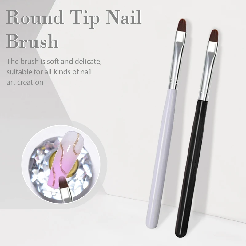 1PC Nail Painting Brush Pen Nail Round Head Phototherapy Pen Nail Brush DIY UV Gel Extension Painting DIY Manicure Tool
