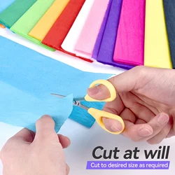 10pcs 50x70cm Colored Crepe Paper Origami Crinkled Crepe Paper Craft DIY crafts Flowers Decoration Gift Wrapping Paper Craft