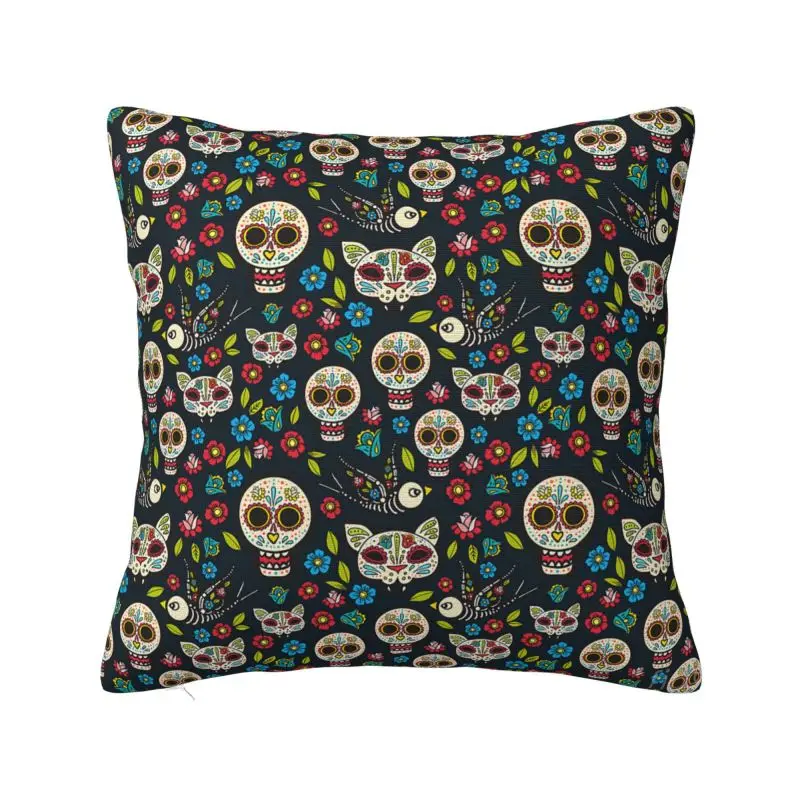 Day Of The Dead Gothic Pillow Case Decorative Mexican Sugar Skull Modern Cushion Cover Car Pillowcase