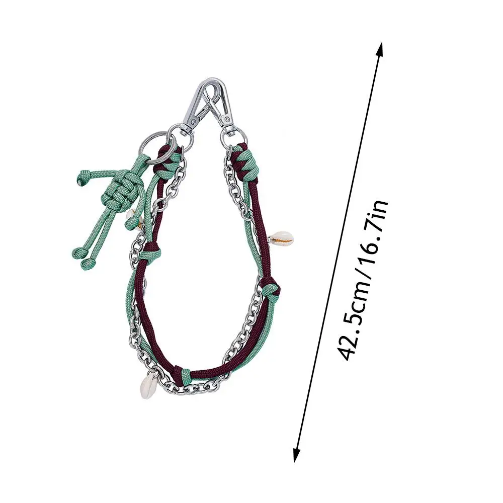 Bag Pendant Clothing Decoration Keychain Bag Hanging Decoration Cellphone Rope Lanyard Weave Shell Pendant Cute Bag Chain