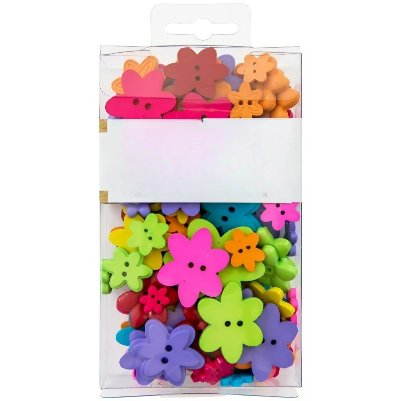Value Flower Assorted Size Sew Thru Buttons, 31/2 Ounces