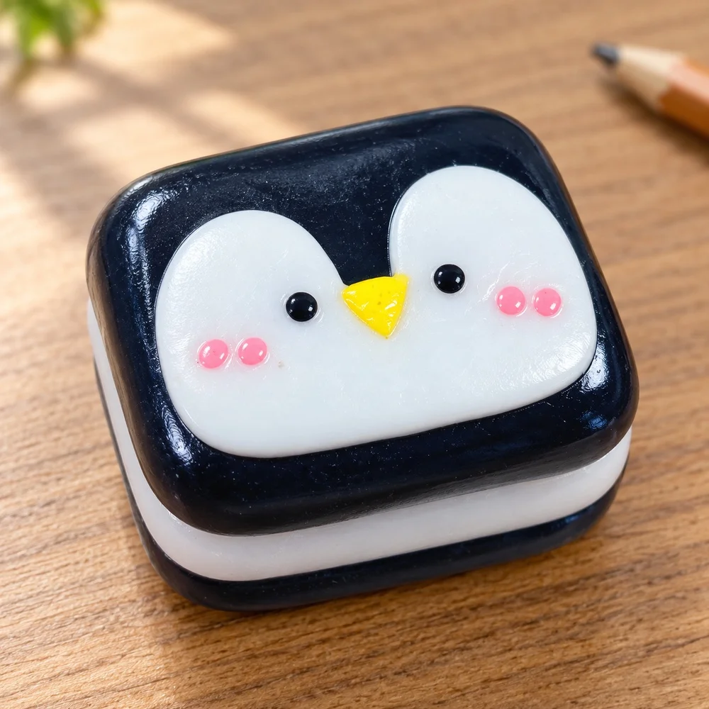 Penguin Cookie Squishy Squeeze Toy TPR Soft Fidget with Playful Cute Shape for Adults Teens Desk Companion Gift Single Piece