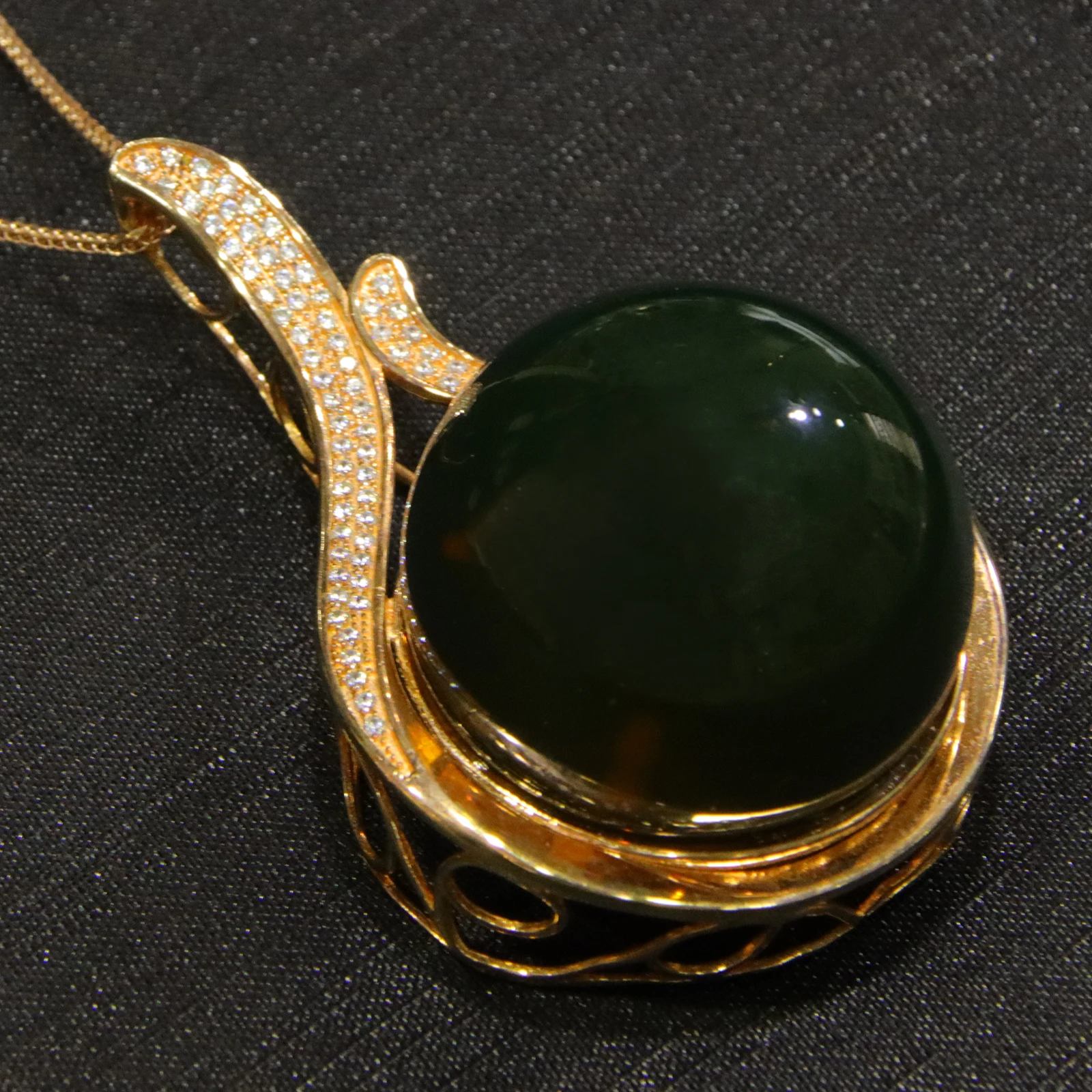 Mexican Blue Amber Pendant 30mm Sterling Silver Teardrop Natural Amber Pendant for Women Handmade