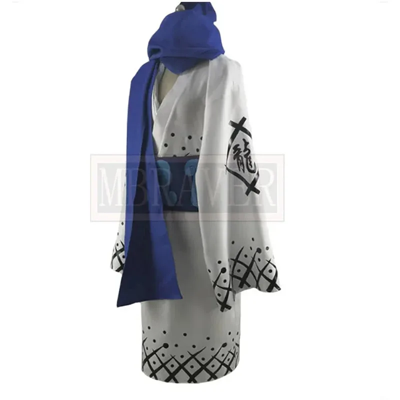 202522 Samurai Ryuma Blau Weiß Kimono Cosplay Kostüm Bekämpft Uniform Halloween Weihnachten Nach Maß Irgendeine Größe