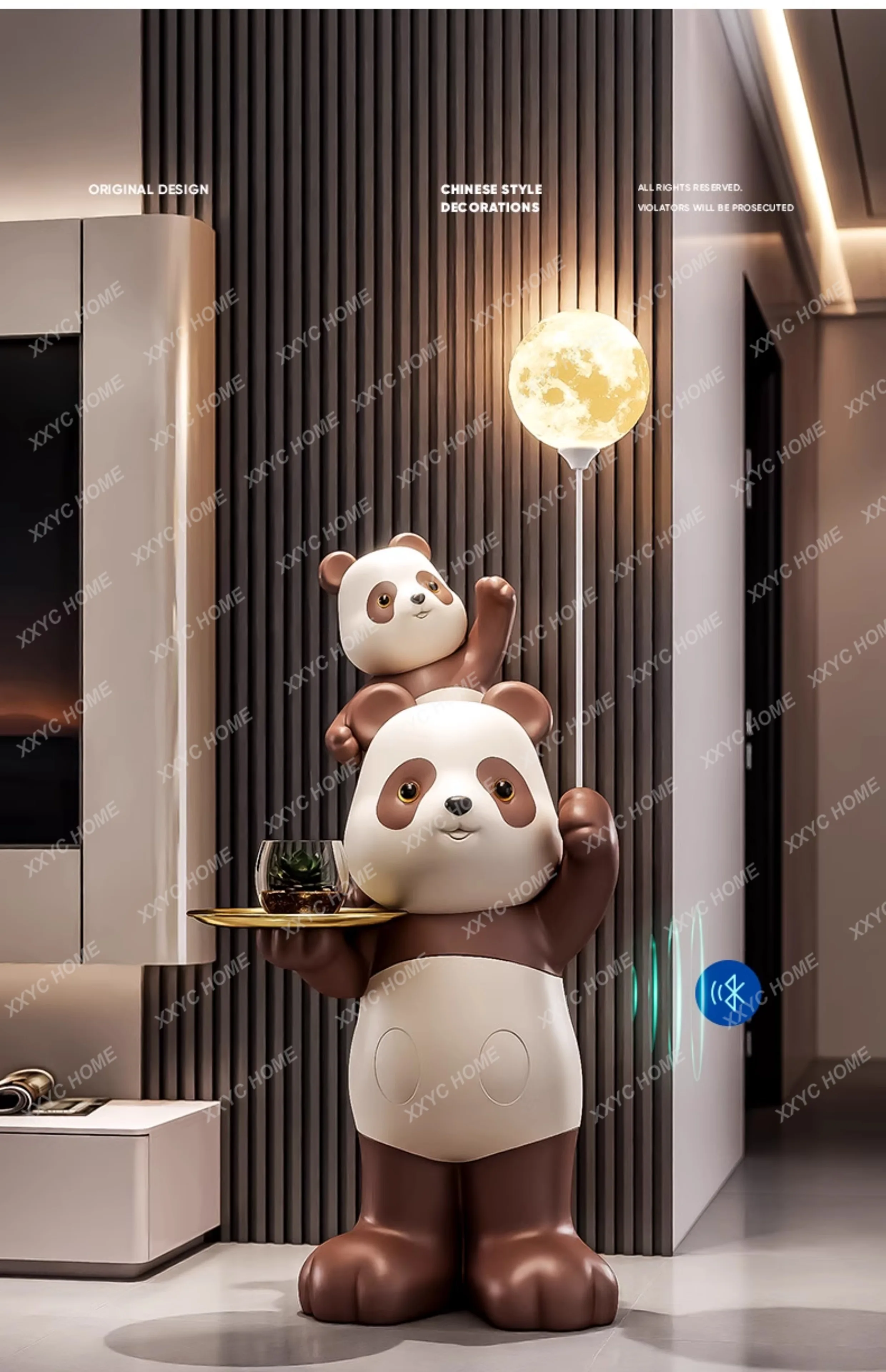 

LPanda Large Floor Ornament Living Room TV Cabinet Sofa Side Figurine Mascot