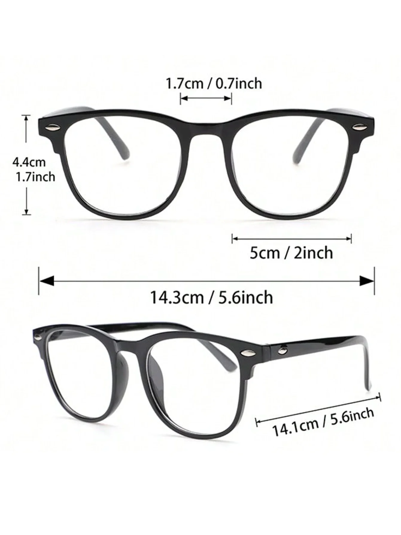 Unisex Square Plastic Frame Trendy Anti-Blue Light Clear Glasses For Back To School Clothing Accessories.