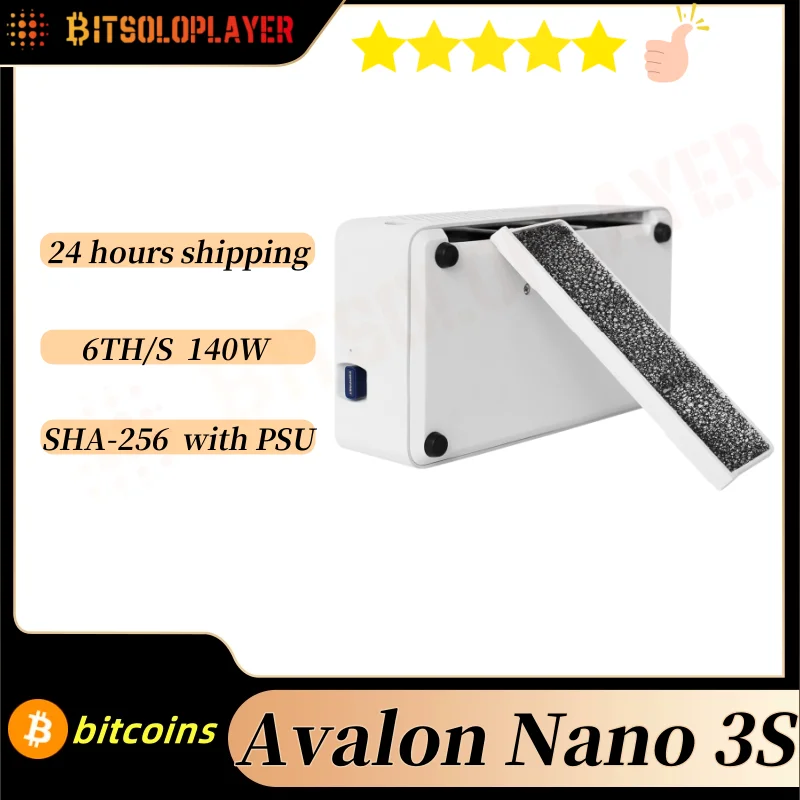 canaan avalon nano3s 6TH/s 140W Bitcoins Miner New Arrive BTC Miner Home Office miner with Original Power Supply