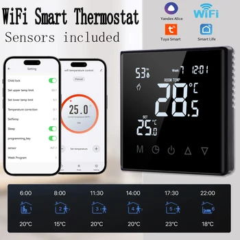 Bingoelec Tuya WiFi inteligentny termostat wyświetlacz LCD ekran dotykowy do ogrzewania podłogowego elektryczny/wodny kocioł gazowy pilot Alice