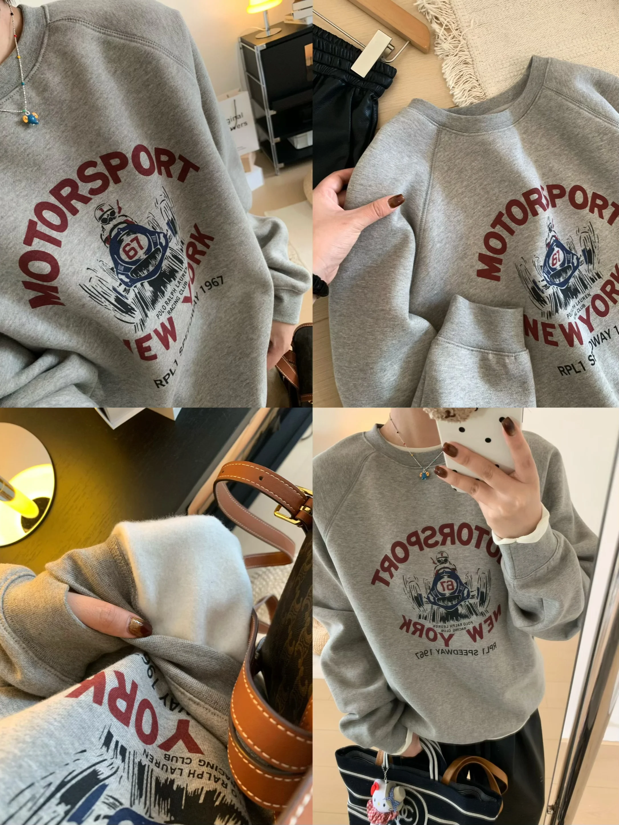 

XFYSTYLE Women's Fleece Lined Sweatshirt round Neck Casual Thickened Winter Hoodie Comfortable Warm Pullover Letter Print