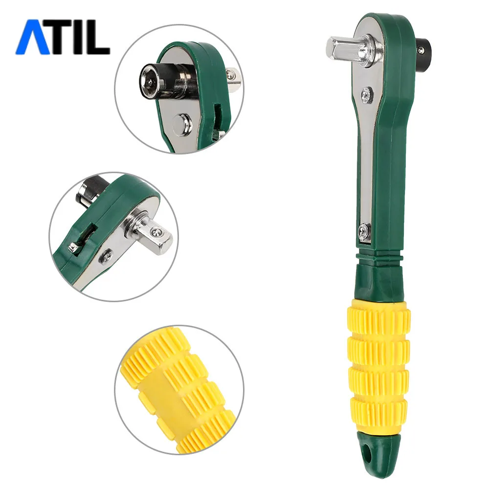 

High Torque Adjustable Fast Ratchet Wrench Mini 1/4 Screwdriver Rod Quick Socket Wrench Tools 45 Steel + Plastic Repair Tools