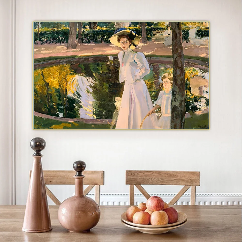 Citon Joaquin Sorolla 《Marian In The Gardens La Granja》 lienzo pintura al óleo obra de arte cuadro decorativo decoración de pared decoración del hogar