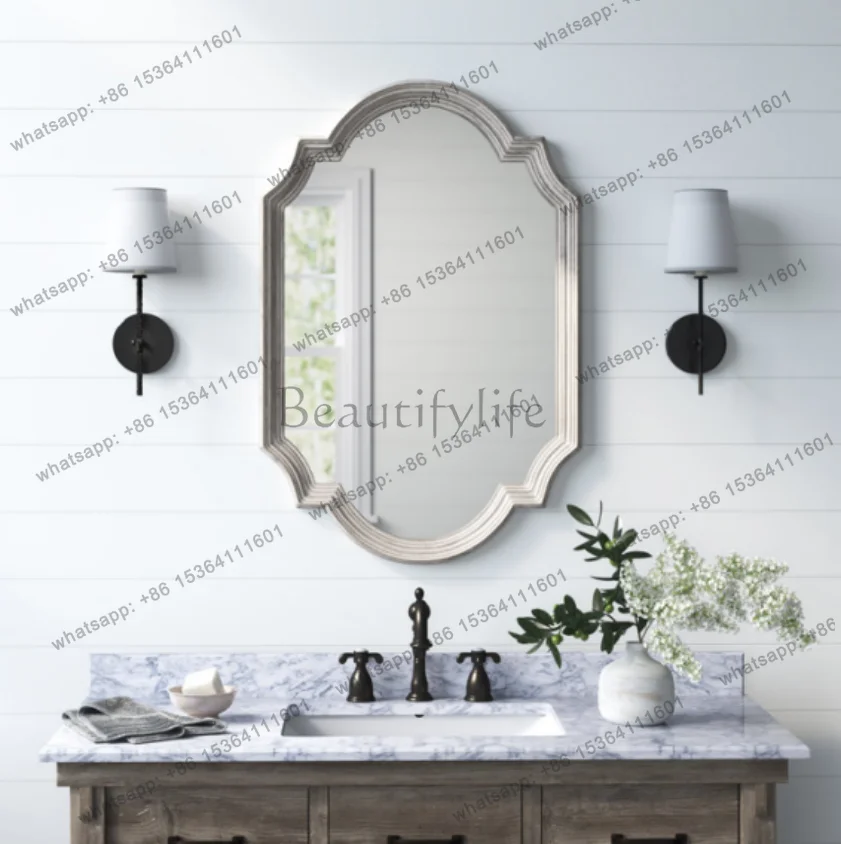 American old retro mirror wall-mounted desktop wall creative home decorative mirror customization