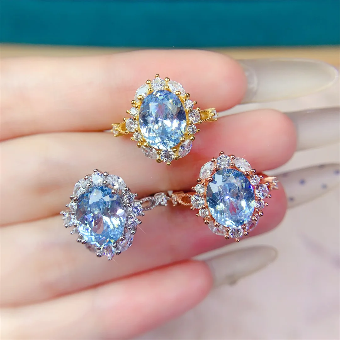 

Stunning Natural Blue Topaz Ring Premium S925 Silver Chic Luxurious Gift Handcrafted By Expert Jewelry Designers