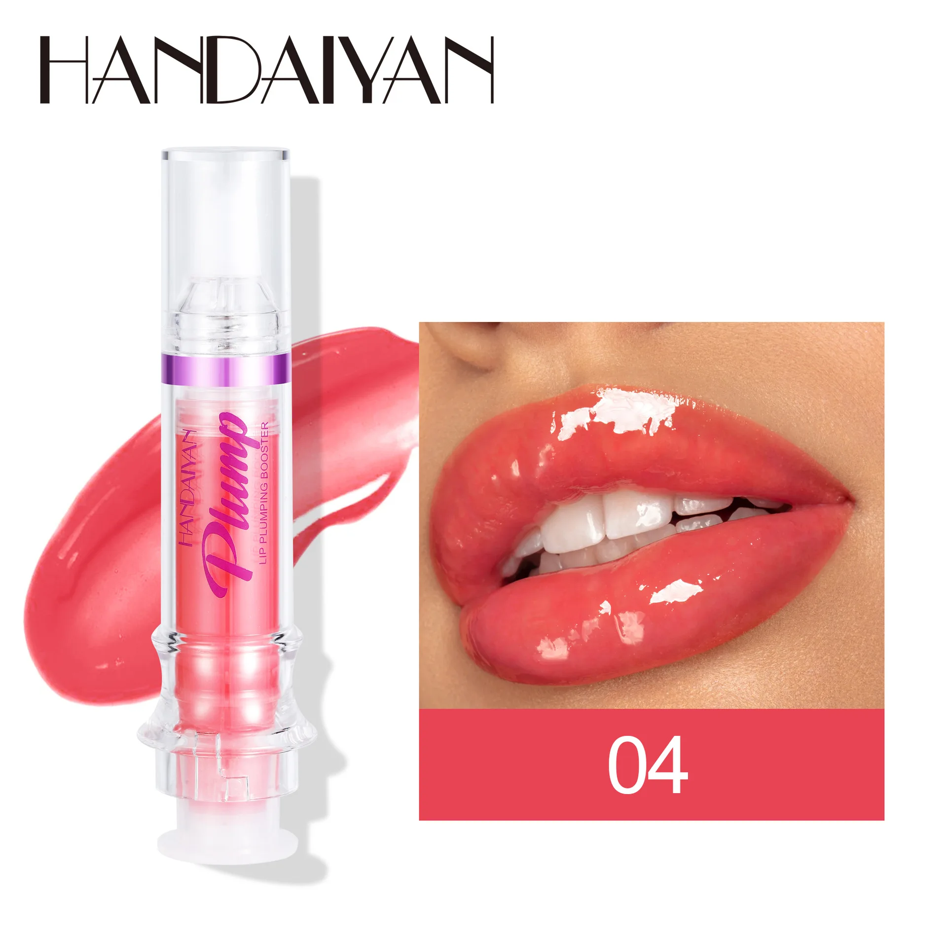 Handaiyan-Lip Plumping معزز للنساء ، أحمر شفاه مثير ، أحمر شفاه لامع ، أحمر شفاه عارية ، سائل ، مقاوم للماء ، مرطب ، ملمع شفاه زيت ، مكياج