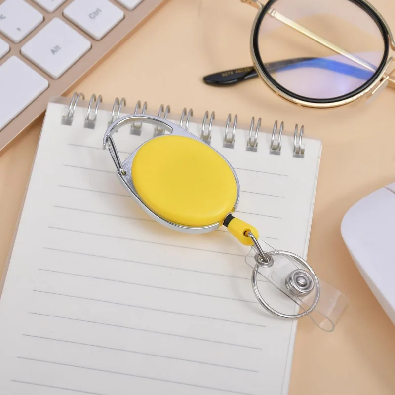 Retractable Keychain Anti Lost ID Badge Key Holder With Elastic Steel Wire Rope Backpack Charm Accessories