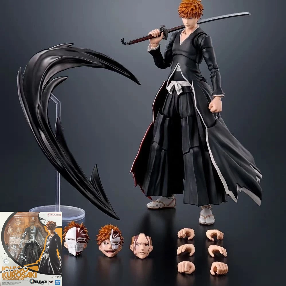 

In stock Bandai S.H.Figuarts Bleach Ichigo Kurosaki Tensa Zangetsu Abarai Byakuya Kuchiki Action Figure Collection Toy Gift