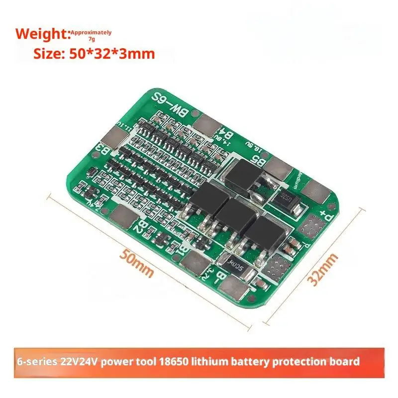 Module PCB de Batteries Li-ion 18650, 6 paquets, pour Kits de bricolage, carte de Protection BMS 6S 15A 24V, 1 pièce
