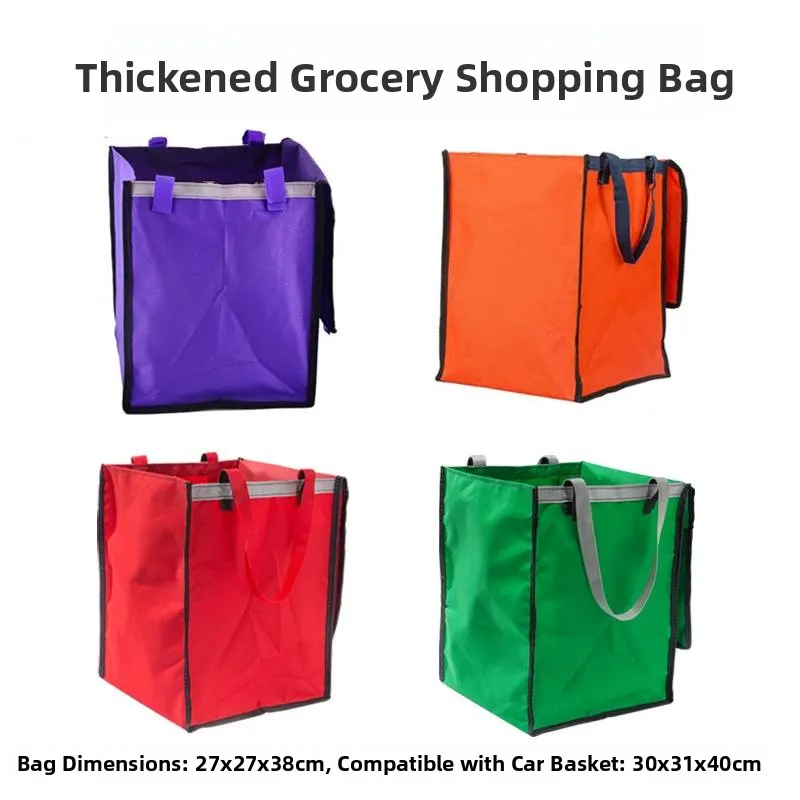 

Detachable Thickened Oxford Shopping Cart Bag Waterproof Coverable Buy Vegetable Car Bag Portable Foldable Family Storage