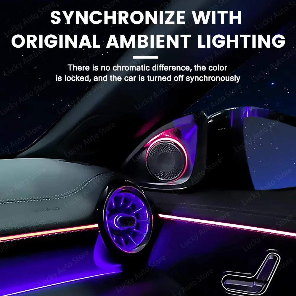 LED Speaker 64 color 4D Rotating Ambient Light For CLA W118 A-Class Car 4D Horn Lnterior A-Pillar Tweeter Lamp Refit - Image 3